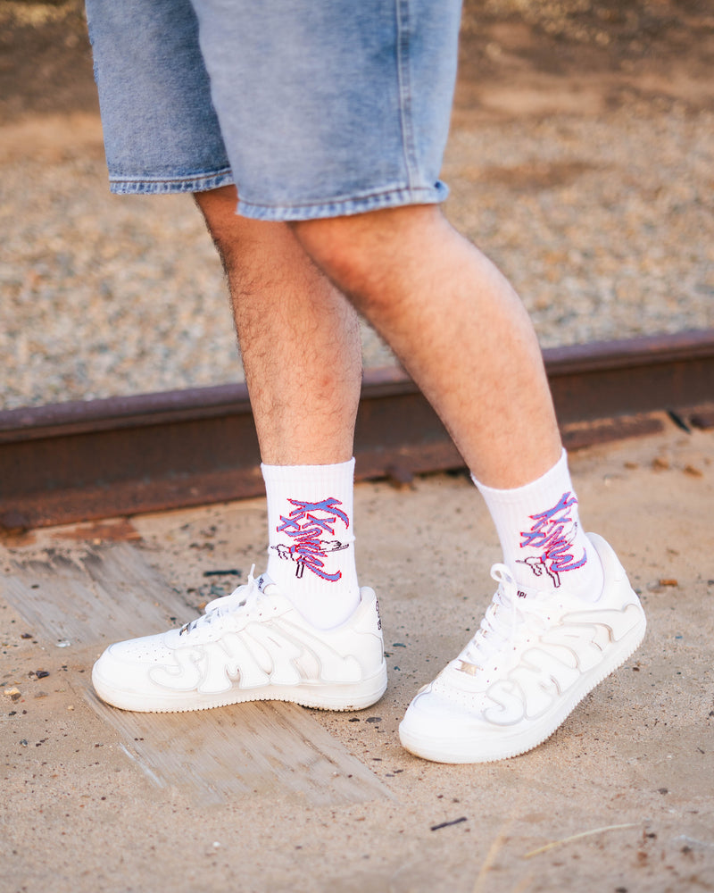 SMPL Minx Socks - White/Blue