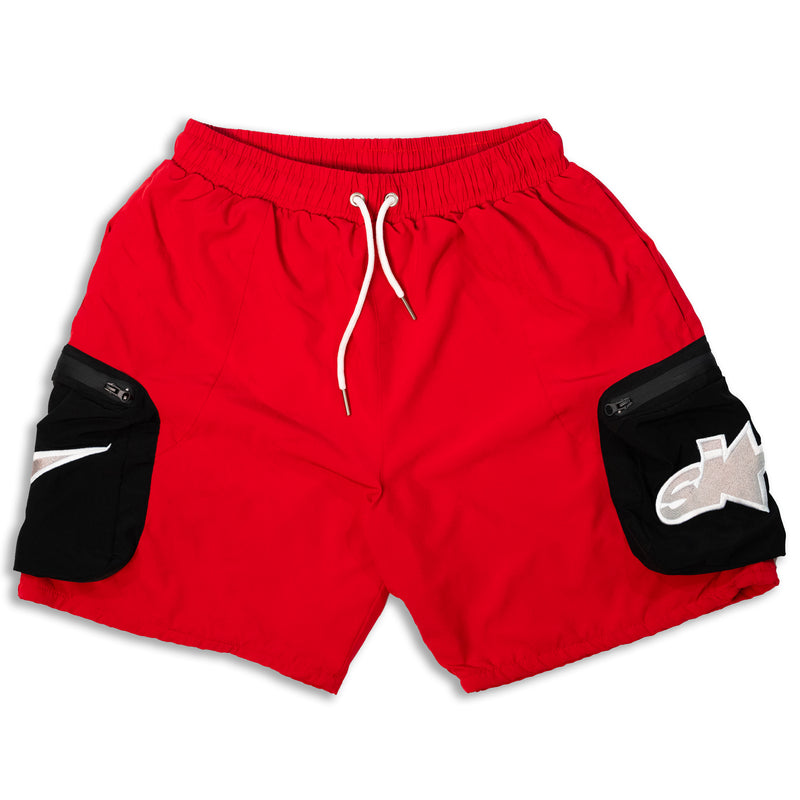 SMPL Sport Cargo Shorts - Red