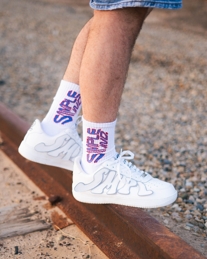 SMPL Minx Socks - White/Blue