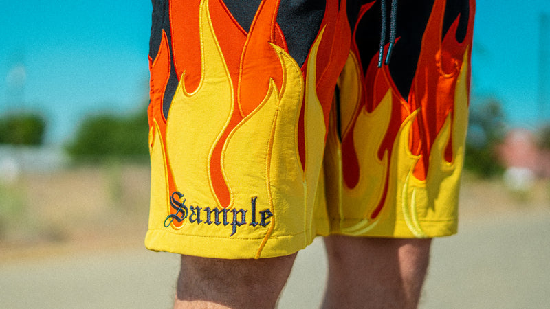 SMPLIND "FLAME" SHORTS - BLACK