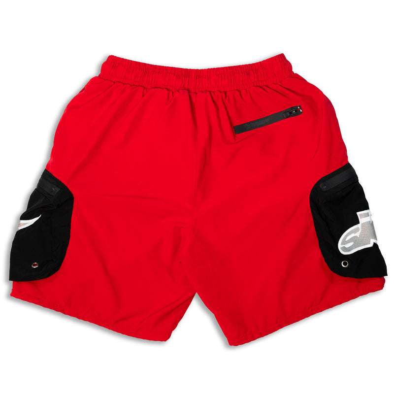 SMPL Sport Cargo Shorts - Red