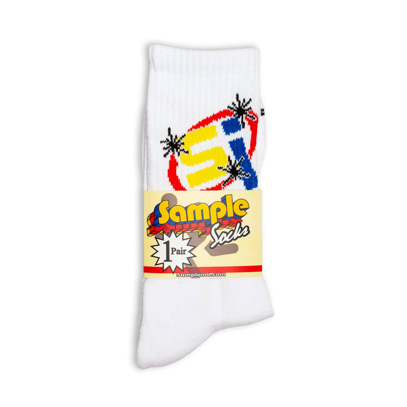 Sample Crew Sock - White/Yellow