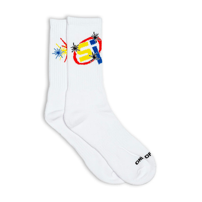 Sample Crew Sock - White/Yellow