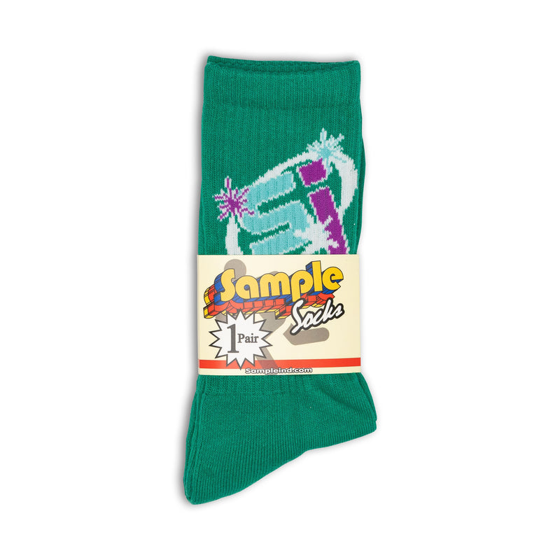 Sample CREW SOCK - GREEN/BLUE