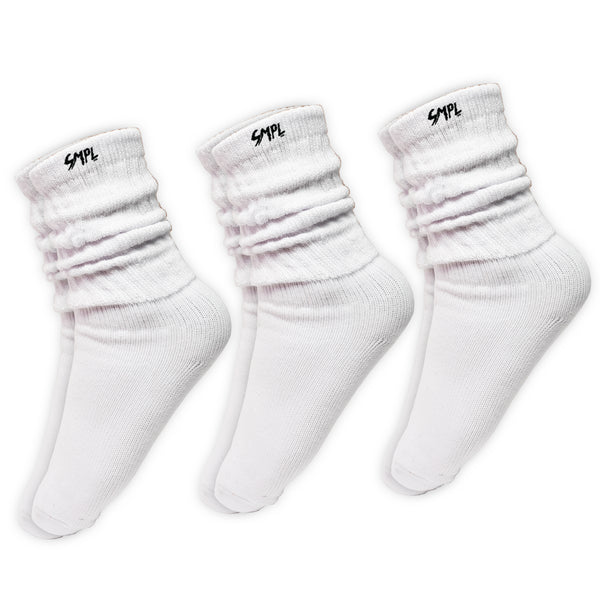 Vintage Slouch Socks - White