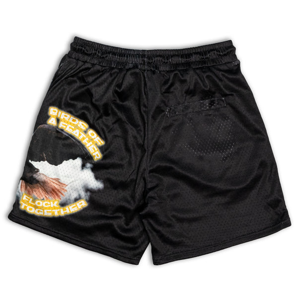 "Birds Of A Feather" Shorts-Black