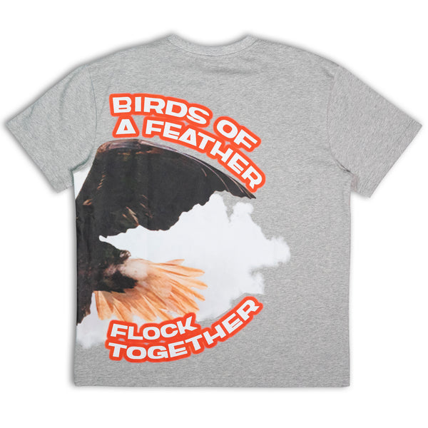 "BIRDS OF A FEATHER" TEE-GREY