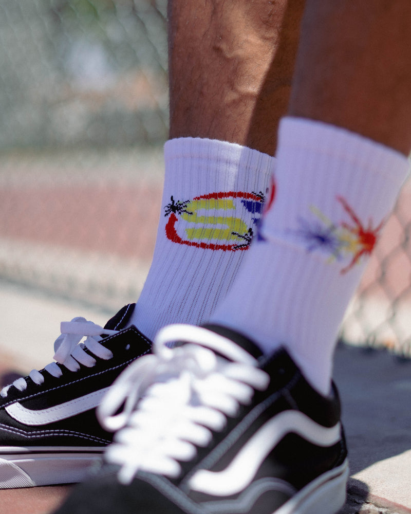 Sample Crew Sock - White/Yellow