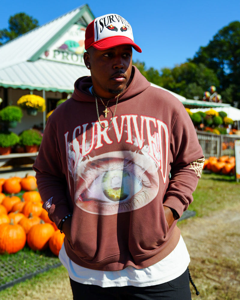 "I Survived" Hoodie - Brown