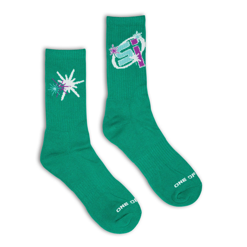 Sample CREW SOCK - GREEN/BLUE