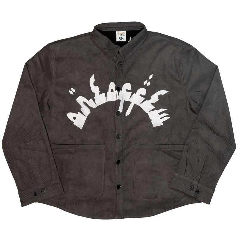 "SANZ" CORDUROY FLANNEL - CHARCOAL